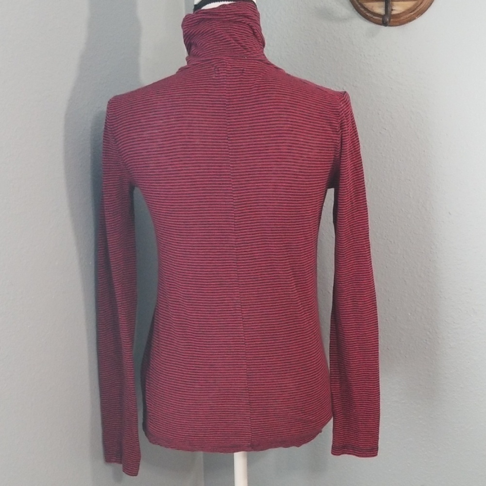 Madewell Micro Stripe Longsleeve Cotton Turtleneck - Picture 5 of 8